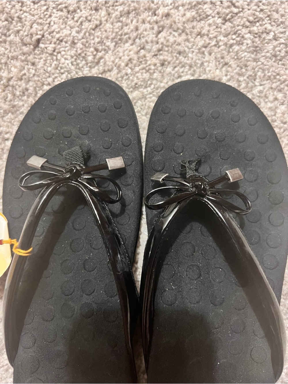 orthaheel Black Bow Flip Flop Sandals